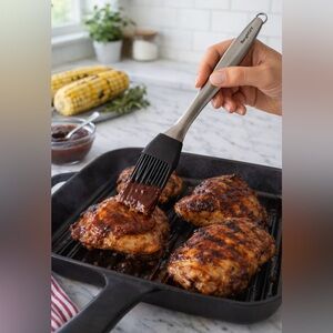 BergHOFF Eclipse Double Ended Silicone Basting Brush Stainless Steel(F125)